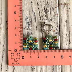 twin beads square earrings 4枚目の画像