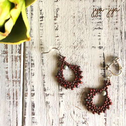 red Glass beads＊イヤリング/ピアス - s 1枚目の画像