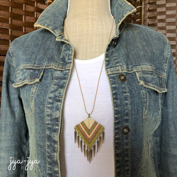 beads fringe necklace - metal 4枚目の画像