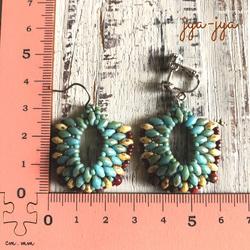 twin beads earrings - U turquoise 5枚目の画像