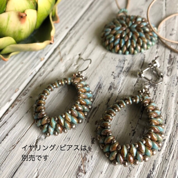 circle beads necklace Φ3.8cm 4枚目の画像