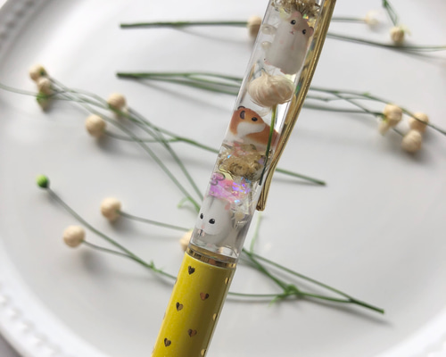 ハーバリウムボールペン ハムスター 小動物 ペン・筆記用具 shima 通販