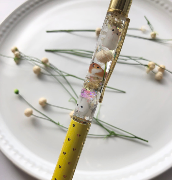 ハーバリウムボールペン ハムスター 小動物 ペン・筆記用具 shima 通販