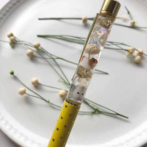 ハーバリウムボールペン ハムスター 小動物 ペン・筆記用具 shima 通販