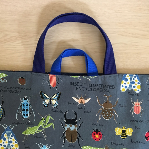 ☆ループ付き♪色サイズショルダー選べます♪レッスンバッグ 昆虫