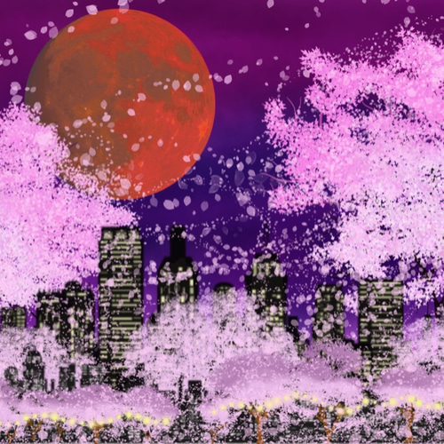 桜」デジタルアート 絵画 アトリエfraise 通販 11429963｜Creema(クリーマ)