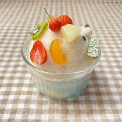 ⸜ ꪀꫀ᭙ ⸝‍夏季限定たっぷりフルーツのくまちゃんかき氷⑅*ブルーハワイ 4枚目の画像
