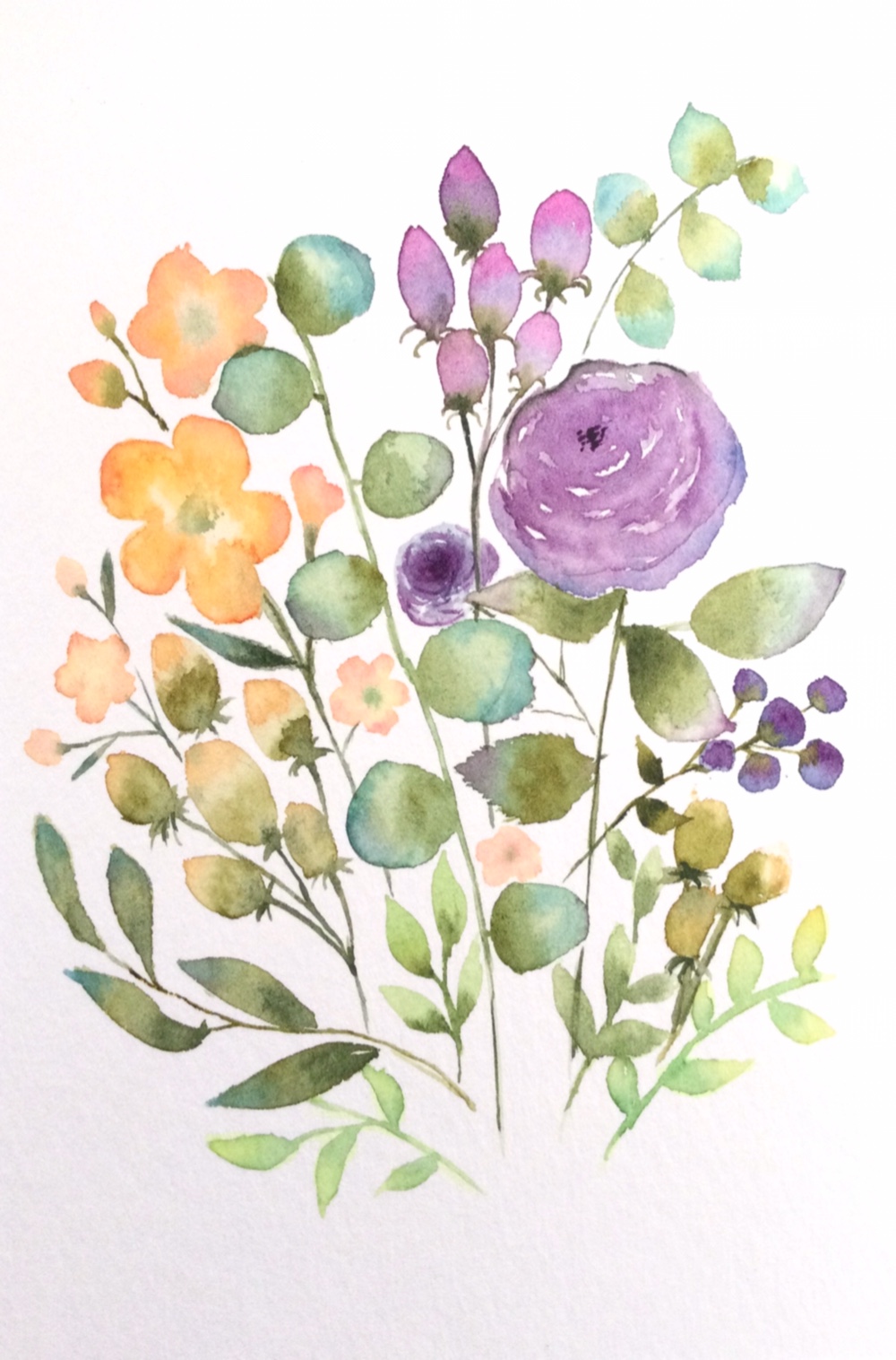 ハーブ 水彩画 オリーブ 植物画　額入り イタリア オリーブの実