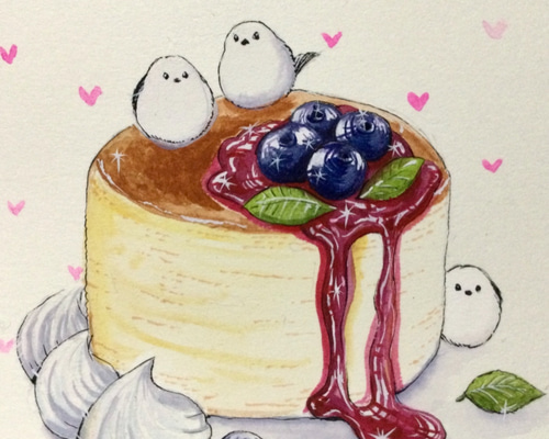 水彩画『マヨ七味シシャモ』イラスト　インテリア 🏠🐝🍯 @studiopalette_mona #空想世界の素敵な家 #こだわり