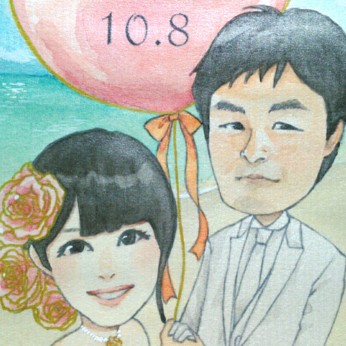 ♫オーダーメイド似顔絵♫⭐️ウェルカムボード⭐️ 似顔絵ウェルカムボードMサイズ 【結婚式 ウェルカムボード