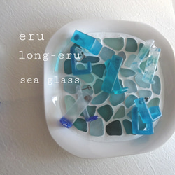 【long eru - sea glass】チタンピアス/シーブルー Creema限定 6枚目の画像