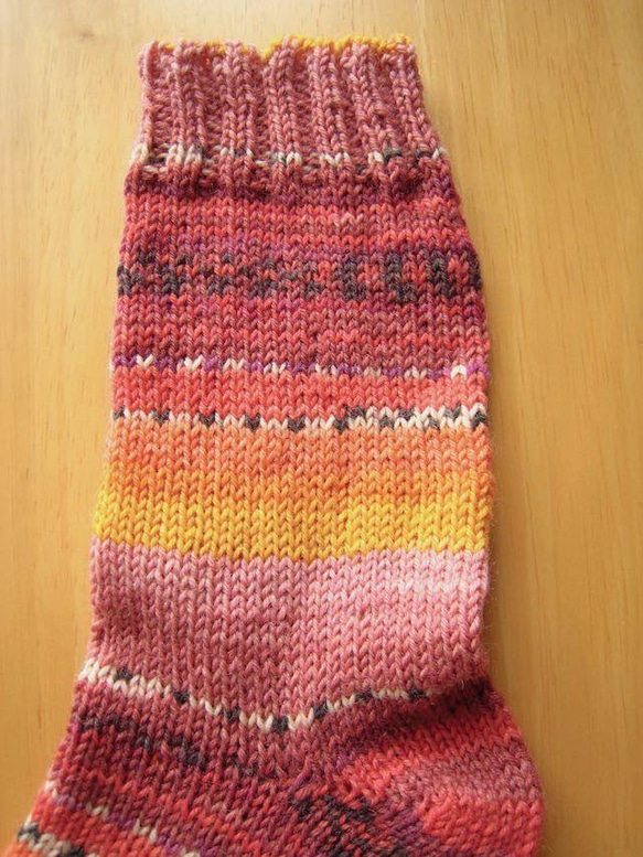 受注製作　毛糸ソックス　サフラン 3枚目の画像