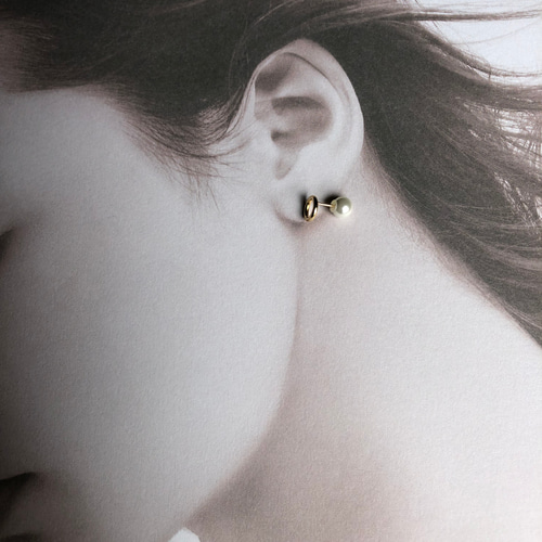 Ryutoan〉わっかと淡水パールのピアス ピアス（スタッド・一粒