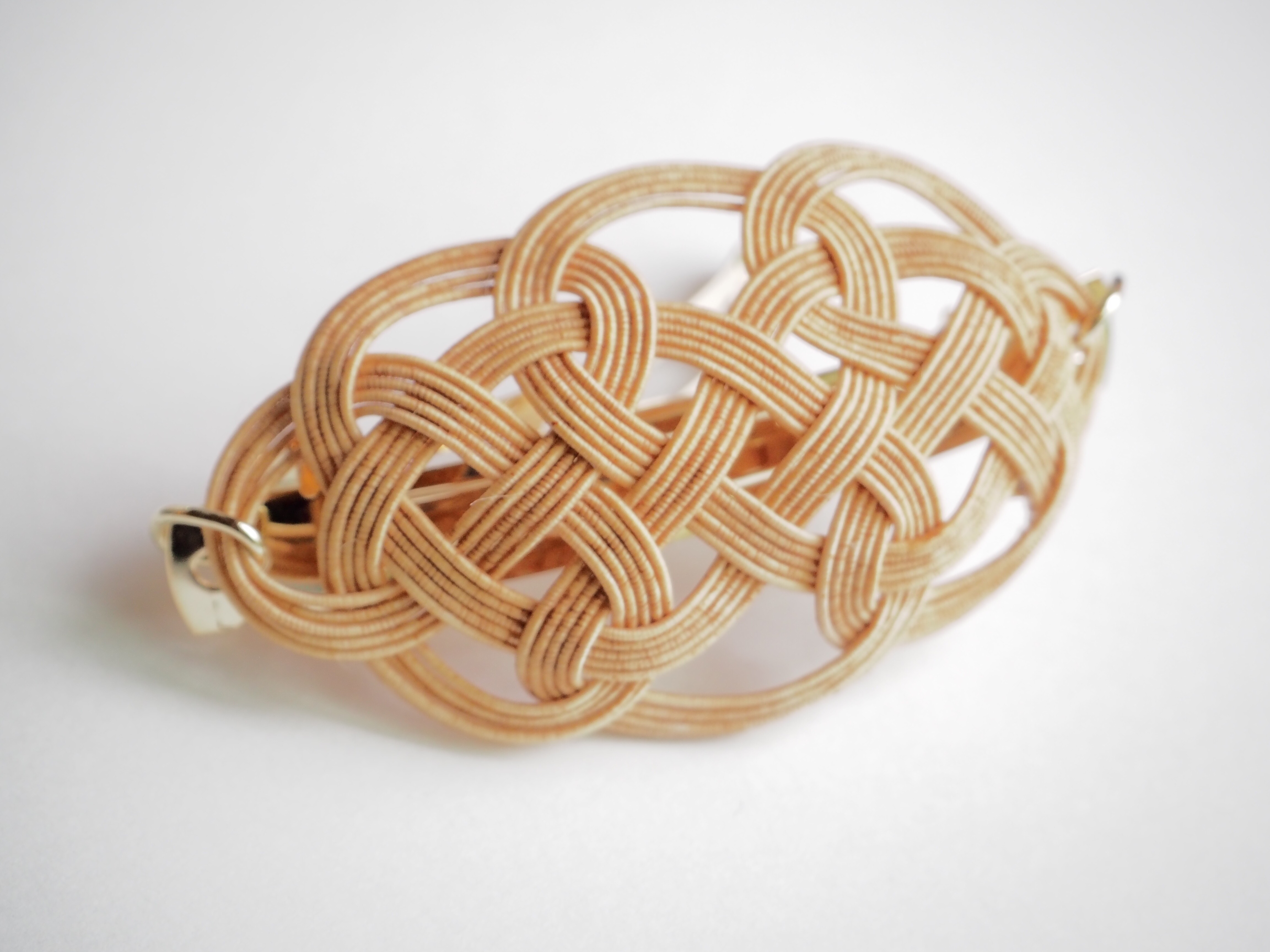 ［紅茶染］水引アクセサリー 髪留め ナチュラルバレッタ　亀結び