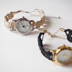 水引アクセサリー ［シルバー×ベージュ］ 腕時計 ブレスレットタイプ 4枚目の画像