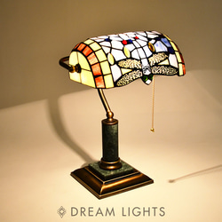 經典蜻蜓大理石圖書館銀行桌燈|Tiffany蒂芬妮手工彩繪玻璃桌燈 第4張的照片