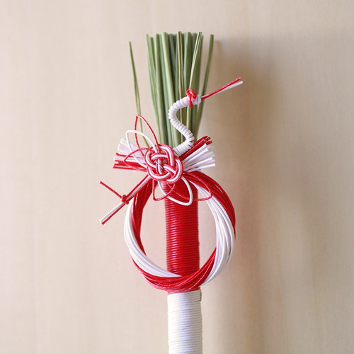 再販【2022年】稲穂と水引シンプルな正月飾り（鶴亀） しめ縄