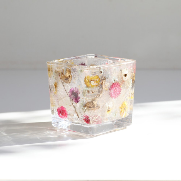 透明なキューブ型小物入れ「fleuret」 4枚目の画像