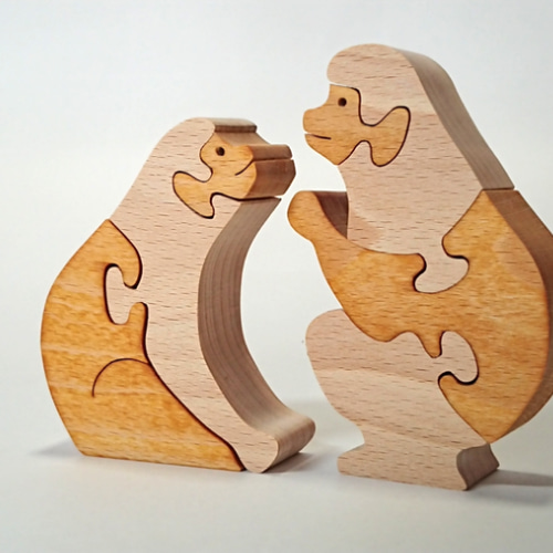 親子シリーズ お猿さん親子 パズル その他インテリア雑貨 木匠 通販