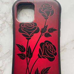 iPhone 耐衝撃 ハイブリッドケース iPhone Black Rose m-546 2枚目の画像