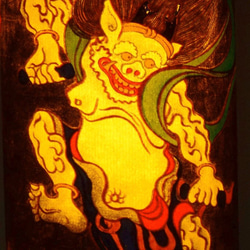 陶器と和紙がコラボ・雷神・LED灯り 3枚目の画像