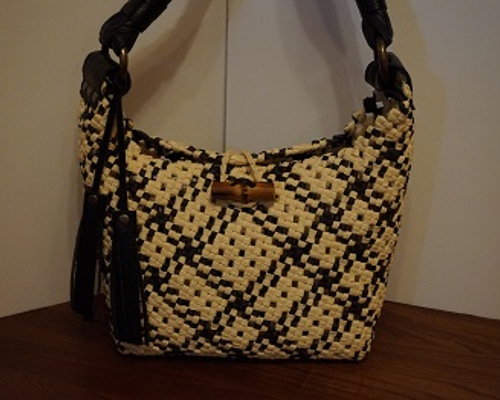 SALE クラフトバンド×革のショルダーBag ショルダーバッグ Leocci 通販 
