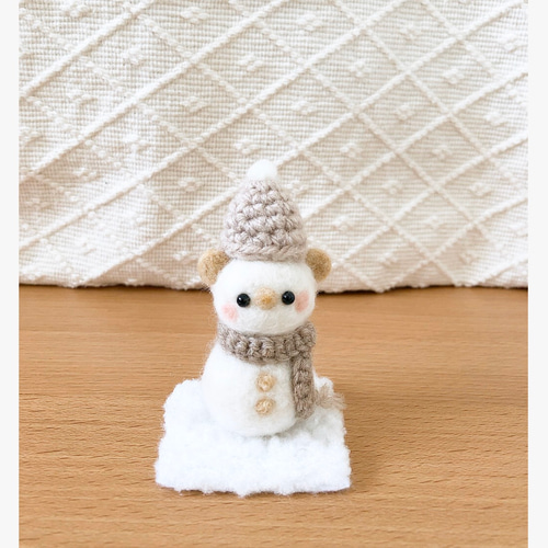 ✿羊毛フェルト✿ゆみこ様✿モコモコくまちゃんの雪遊び✿白✿