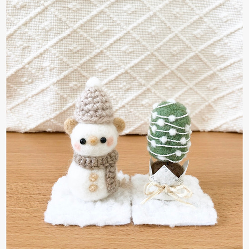 くまちゃん雪だるま(ナチュラル) 羊毛フェルト R 通販 8255796