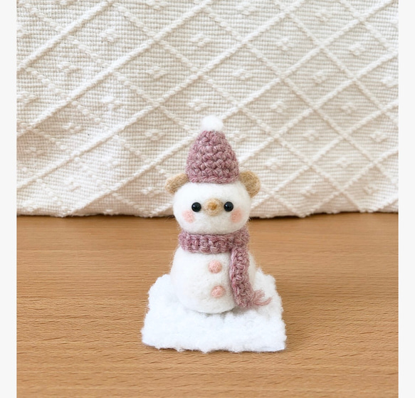 くまちゃん雪だるま(くすみピンク) 羊毛フェルト R 通販 8255813 くまちゃん雪だるま(くすみピンク) 羊毛フェルト R 通販 8255813