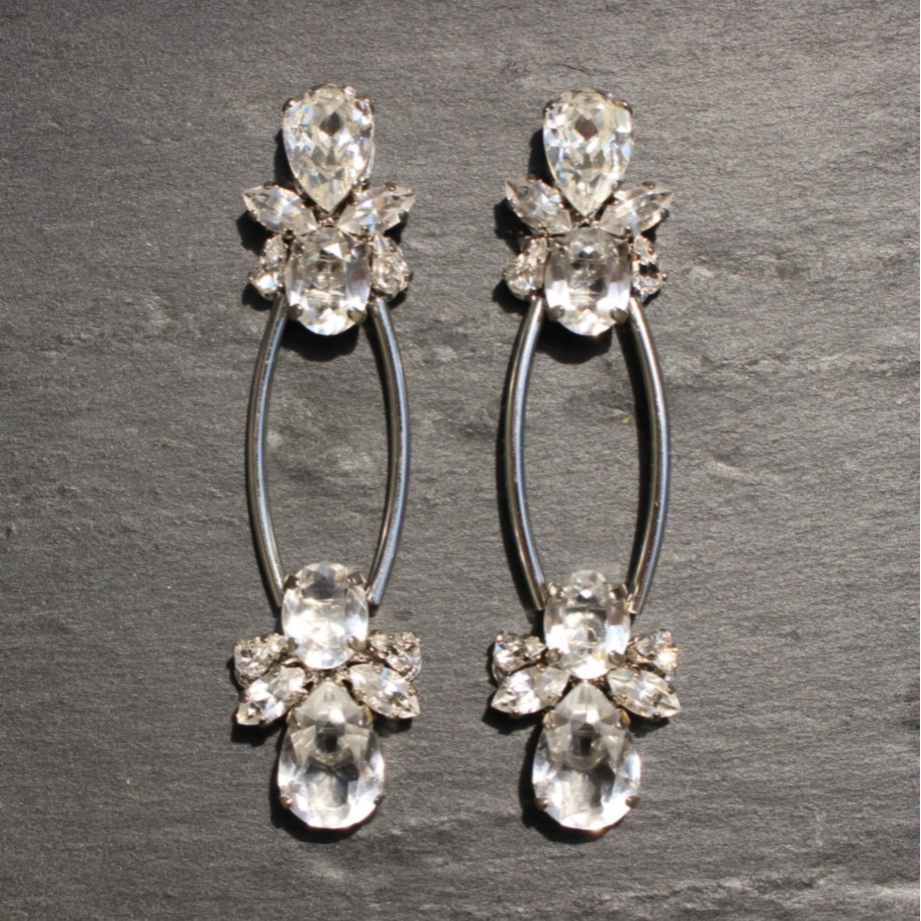 ウェディング ブライダルジュエリー 総スワロフスキー ピアス イヤリング