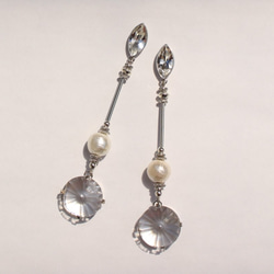 キラキラ ゴージャス スワロフスキー 大ぶり ロング ピアス イヤリング