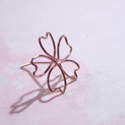 定做 / 皮膚穿孔耳環 / 耳夾 Line flower-Sakura-Pink 第9張的照片