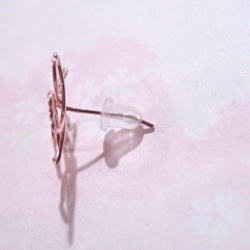 定做 / 皮膚穿孔耳環 / 耳夾 Line flower-Sakura-Pink 第3張的照片