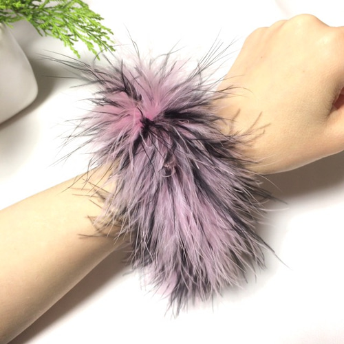 社交ダンス ターキー ファー マラボー バングル フロート ブレスレット