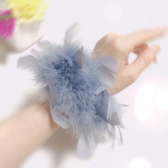 社交ダンス ターキー フロート バングル ファー フェザー ドレス