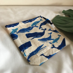 【オーダーOK】入園入学給食袋コップ入れ巾着40くじらの海 2枚目の画像