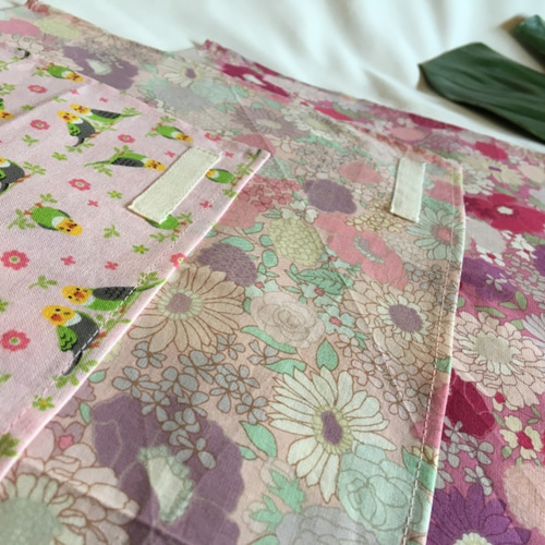 A4ランチョンマット3枚セット入園入学☆いんこキルトゲイト花柄 その他