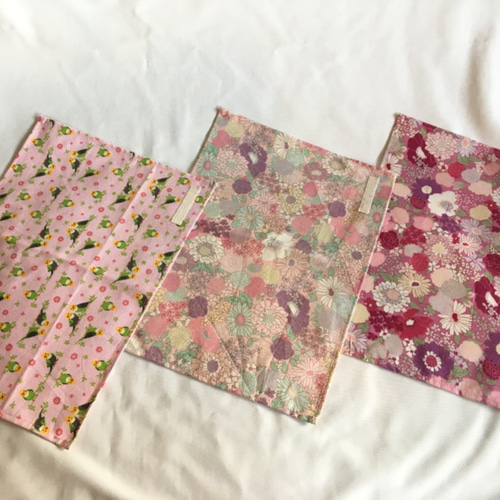 A4ランチョンマット3枚セット入園入学☆いんこキルトゲイト花柄 その他