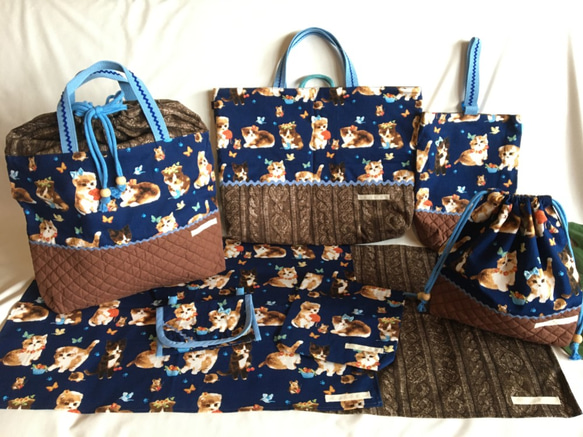 ハンドメイド オーダー ランチョンマット 巾着 給食袋 移動ポケット