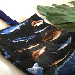 入園入学シューズケース上履き袋リバーシブル56さめサメ大集合 3枚目の画像