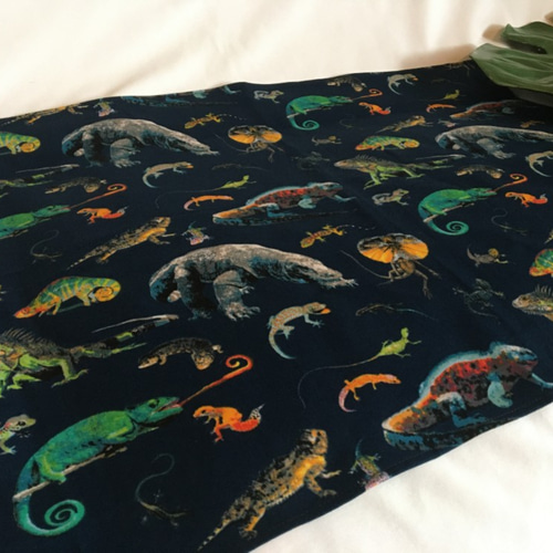 オーダーOK】入園入学大きいランチョンマット☆爬虫類カメレオンとかげ