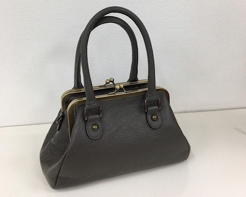 【新品★本革】ルベルニ メタリック.がま口ハンドバッグ パーティバッグ ✴︎ダブル がま口✴︎本革✴︎がま口バッグ ハンドバッグ TEN4E