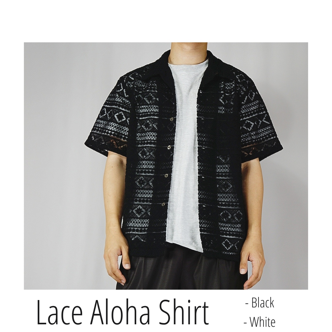 Lace Aloha Shirt【Black】- KLEIDER MAC LEUTE