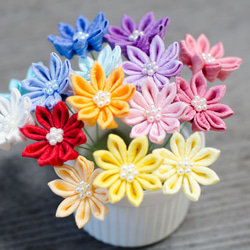 正絹のつまみ細工の菊 フラワー資材 パーツ・かんざし材料 その他素材