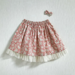 リバティプリント使用♡ベビー&キッズのふんわり裾チュールスカートセット♡70-100サイズ 1枚目の画像