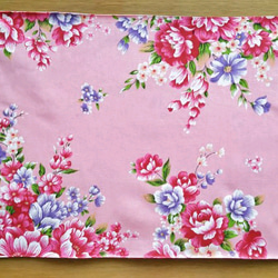 台湾花布のランチョンマット２枚セットピンク＆ブルー 2枚目の画像