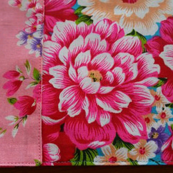 台湾花布のランチョンマット２枚セットピンク＆ブルー 4枚目の画像