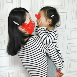 13color♥媽媽一起，女兒♥棉花珍珠髮夾設定的2♥選擇 第5張的照片