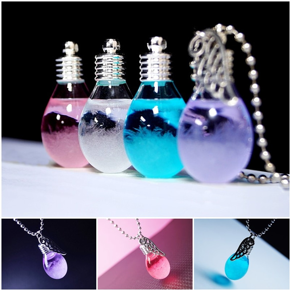 Elf Teardrop 精靈之淚 天氣瓶項鍊  客製化顏色 Storm Glass Necklace 聖誕禮物 第9張的照片