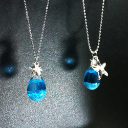 青い涙ネックレス Blue tears necklace 暗闇で光る砂 ギフト プレゼント 贈り物ブルー コスプレ 3枚目の画像